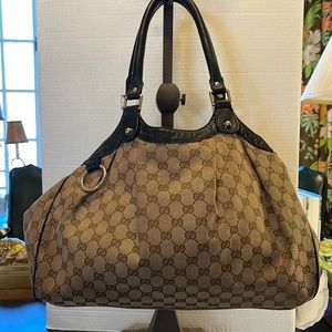 Gucci Sukey Gg monogram canvas/ leather tote